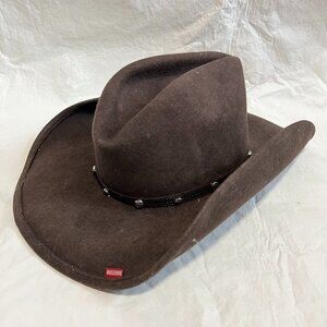 Bullhide western hat Thunderbird brown wool felt adult small 3.5" brim cowboy